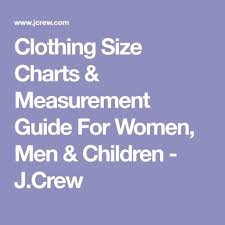 Clothing Size Charts Measurement Guide For Women Men