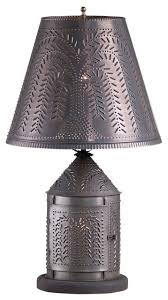 Punched Tin Fireside Dual Lamp Lantern Traditional Table Lamps By Saving Shepherd
