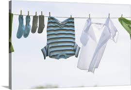 Laundry Hanging On Outdoor Clothesline