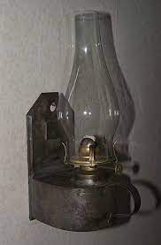 American Tin Oil Lamp Wall Sconce With
