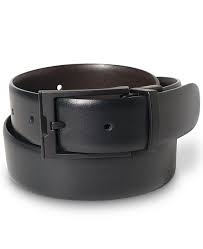 Portfolio Mens Matte Black Reversible Buckle Leather Belt