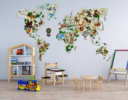 World Map Décor Decals Stickers