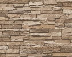 Wallpaper Slate Stone Bricks Brown As
