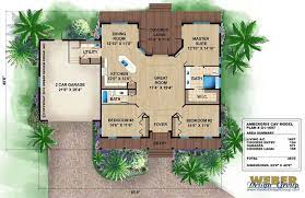 Key West Island Style Home Floor Plans