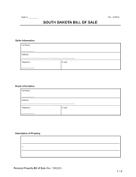 south dakota bill of forms pdf