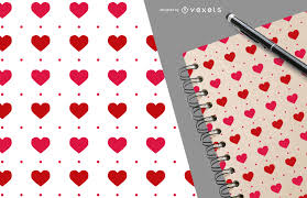 Romantic Valentines Heart Pattern Vector Download