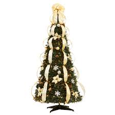Christmas decoration bird 12cm white/silver. Brylanehome Christmas Fully Decorated Pre Lit 6 Ft Pop Up Christmas Tree Silver Gold Buy Online In Aruba At Aruba Desertcart Com Productid 51329272