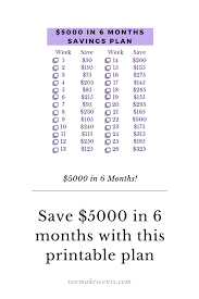Save 5000 In 6 Months Using This Plan Savings Plan Money