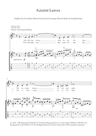 Automn Leaves Guitar Solo Sheet Music Autumn Leaves Is A