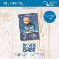 Free Printable Boss Baby Party Invitations Birthday Buzzin