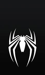 spider man white logo black