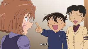 Conan and Mitsuhiko laugh at Haibara | Detective Conan funny moments -  YouTube