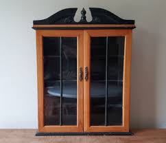 Vintage Wood Display Cabinet Wall