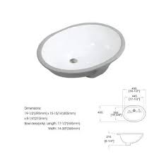 Oval Ceramic Undermount Bathroom Sink