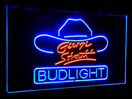 George Strait Bud Light Music Beer Bar Decor Dual Color Led Neon Light Signs St6 A2116