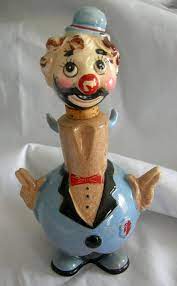 Hobo Clown Decanter Ceramic Vintage