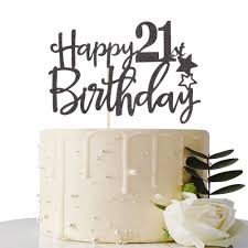 Low to high sort by price: Amazon Com Black Happy 21st Birthday Cake Topper Hello 21 Cheers To 21 Years 21 Fabulous Party Decoration Toys Games