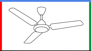 how to draw a ceiling fan step by step