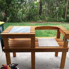 My daughter moved into a new place with a nice deck. Cypress Kamado Grill Table Ryobi Nation Projects
