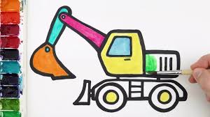 Then draw two trapezoids at the top of it. How To Draw And Color An Excavator Easy For Kids Social Useful Stuff Handy Tips