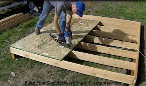 how to build a shed install floor sheeting