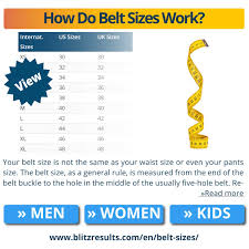 belt sizes for men women charts