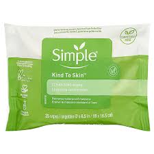 simple kind to skin cleansing wipes 25