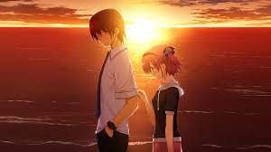 sunset anime couple hd wallpaper peakpx