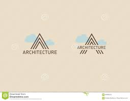 Logo On The Theme Of Architecture Linear Letter A With Clouds