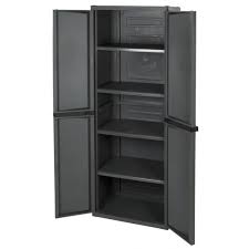 four shelf storage cabinet gray