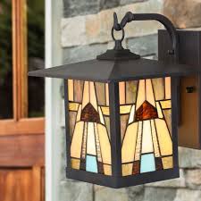 Stained Glass Outdoor Wall Sconce Lamp