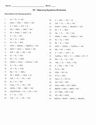 Balancing Equations Worksheet Answers