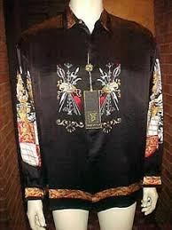 Details About Nwt Rare Mens Creme De Silk Black Gothic Silk Shirt Merlin 7104 Size Medium