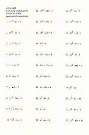 factoring trinomials worksheet answers