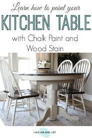 White Chalk Painted Kitchen Table With