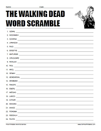 the walking dead word scramble free