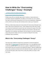 overcoming challenges essay exle