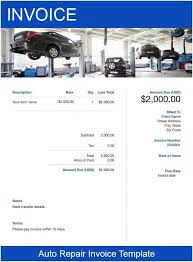 auto repair invoice template get free
