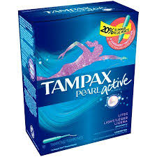 Tampax Pearl Active Light Absorbency Tampons Unscented 18