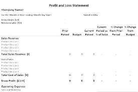 Monthly Pl Statement Template Sample Profit And Loss Statement Basic