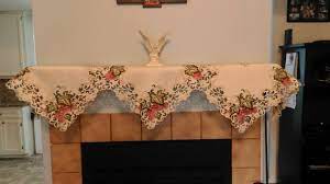 Fireplace Mantel Scarf With Red Purple