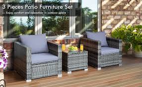 Patio Rattan Furniture Bistro Sofa Set