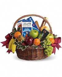fruits and sweets christmas basket in