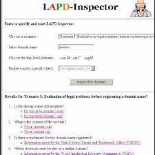 The Lapd Inspector Application Displaying Links To Relevant
