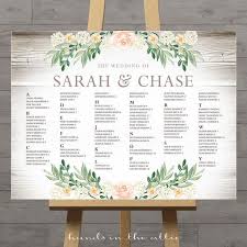 Rustic Seating Charts For Weddings Chart Ideas Poster Wedding Table Seating Chart Printable Floral Board Digital Wedding Program Add On