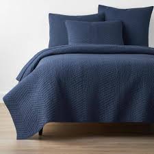 Cotton Navy Solid Twin Quilt
