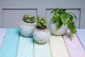 how to make easy cement orb planters