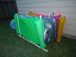 Or will you move the pool accessory storage into a larger shed or garage? My Hubby Built This For Our Pool Floats Easy Cheap And Efficient No More Trying To Store Those Floats During Pool Float Storage Pool Toy Storage Pvc Pool