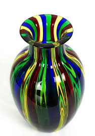 Multicolored Murano Glass Vase Artco