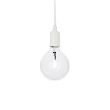 Ideal Lux Id113302 Edison Retro White Open Bulb Hanging Ceiling Pendant Light Ideas4lighting